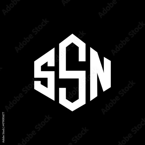 SSN letter logo design with polygon shape. SSN polygon and cube shape logo design. SSN hexagon vector logo template white and black colors. SSN monogram, business and real estate logo. photo