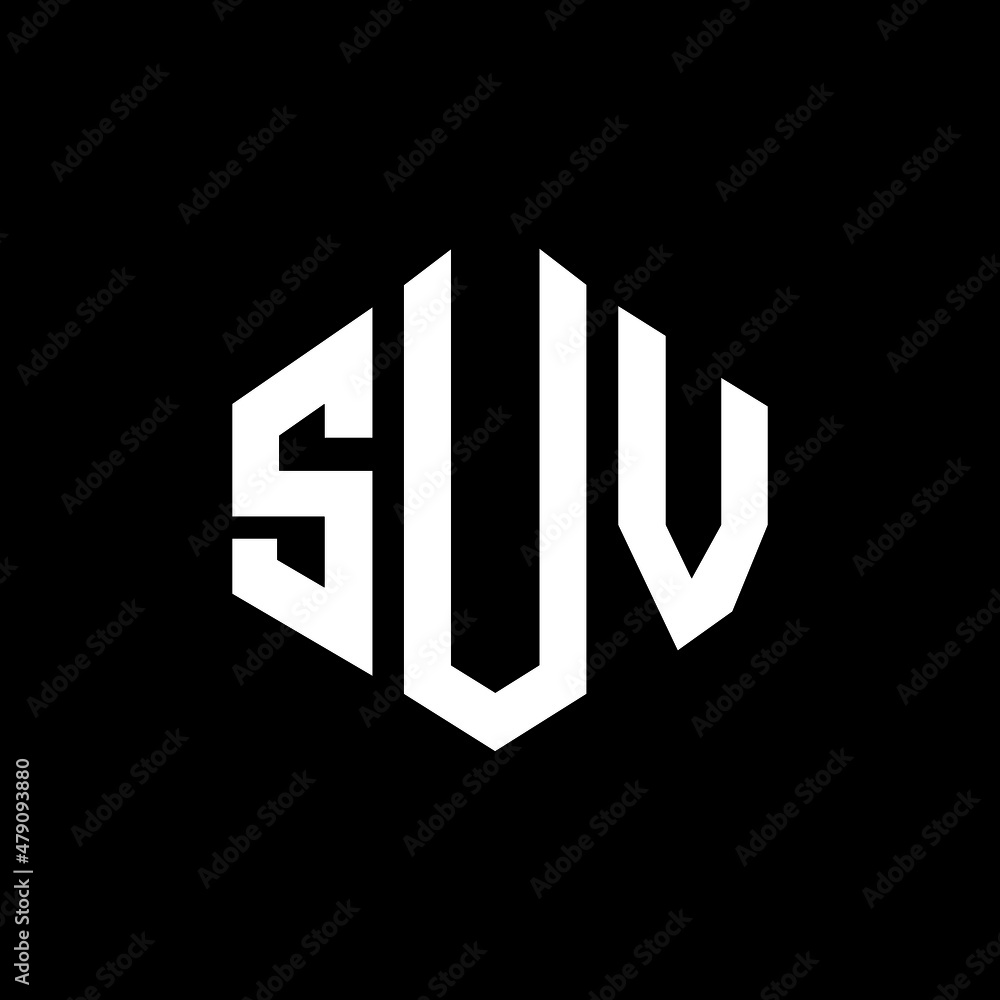 SUV letter logo design with polygon shape. SUV polygon and cube shape logo design. SUV hexagon vector logo template white and black colors. SUV monogram, business and real estate logo. SUV letter logo design with polygon shape. SUV polygon and cube shape logo design. SUV hexagon vector logo template white and black colors. SUV monogram, business and real estate logo.
