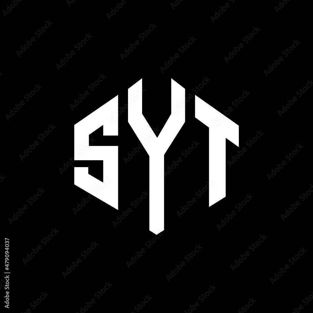 SYT letter logo design with polygon shape. SYT polygon and cube shape