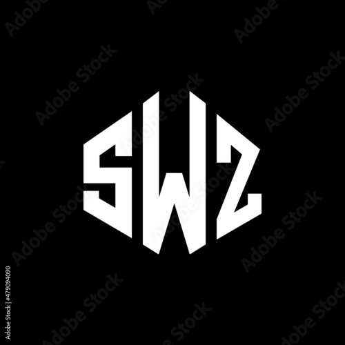 SWZ letter logo design with polygon shape. SWZ polygon and cube shape logo design. SWZ hexagon vector logo template white and black colors. SWZ monogram, business and real estate logo. photo