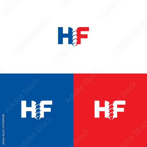 Letter hf with drill logo design inspiration