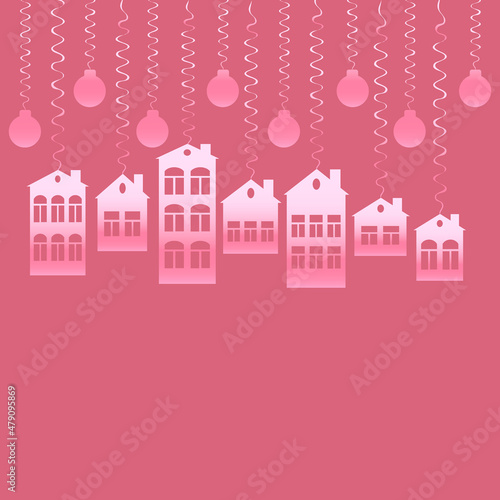 advertising banner or postcard - housewarming, sale or rental of housing on a turnkey basis. Apartments or houses