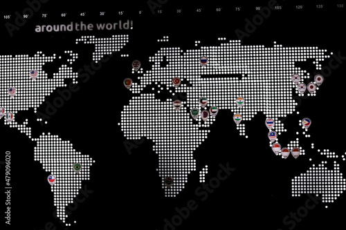 black background modern world map