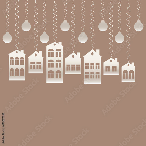 advertising banner or postcard - housewarming, sale or rental of housing on a turnkey basis. Apartments or houses