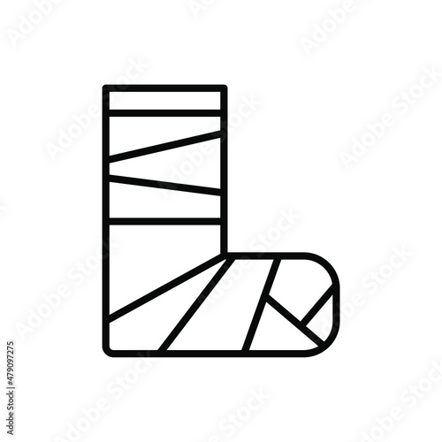 Broken feet gypsum outline icon