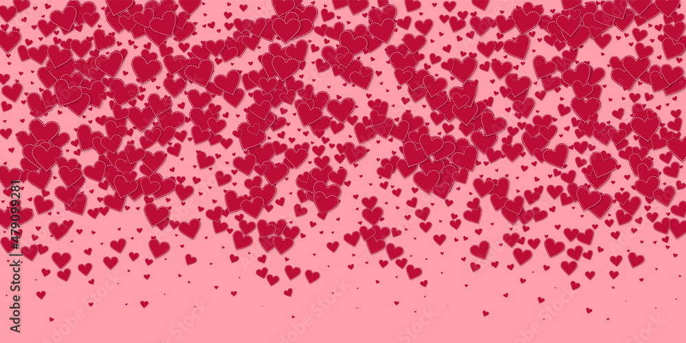 Red heart love confettis. Valentine's day gradient Red heart love confettis. Valentine's day gradient