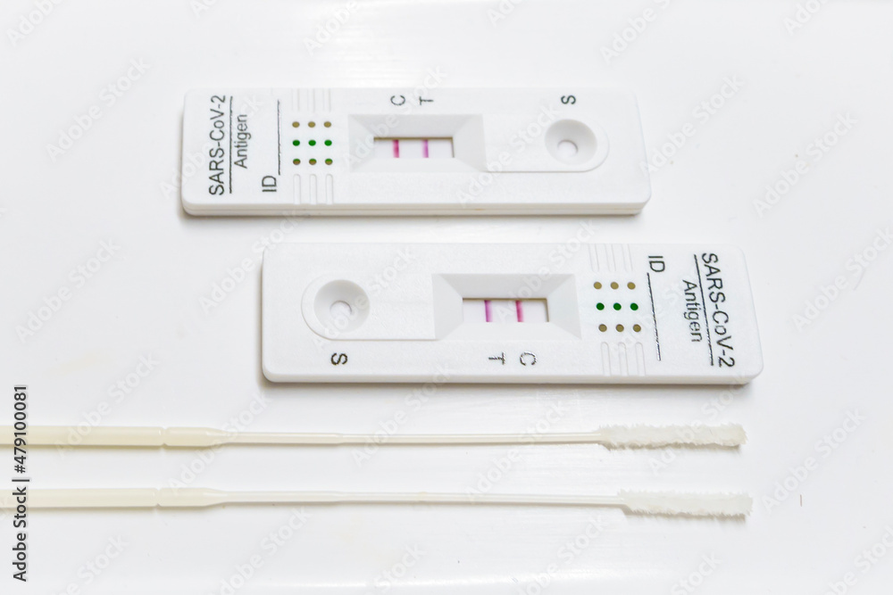 PCR test for COVID 19 Coronavirus with positive result after performing nasal samples with swabs PCR test for COVID 19 Coronavirus with positive result after performing nasal samples with swabs
