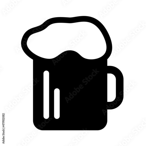 Beer mug vector icon. Simple isolated logo symbol. Logo vector icon. Mug of beer.