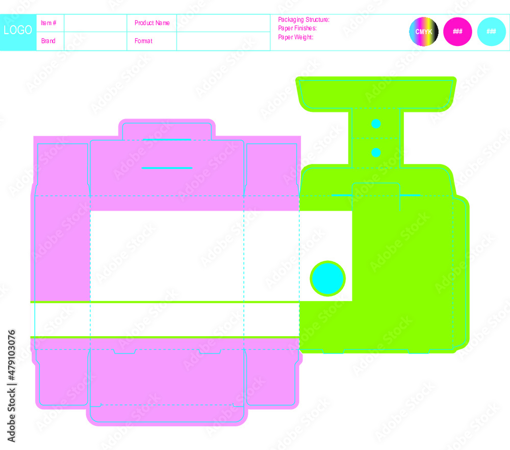 DieCut Template Box Package Design, 3D Box Package Dieline, Factory