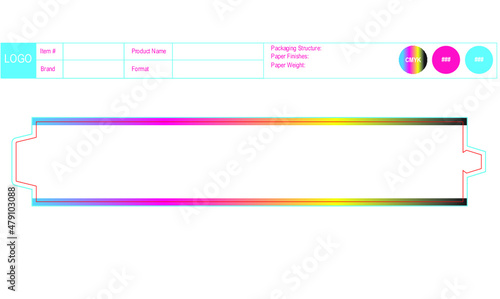 Product Packaging Belly Band Design: Wide Wrap-around Dieline with Tuck Lock Closure Professional Vector Graphic for Eye-Catching Branding and Secure Packaging, Production Ready Custom Package Design