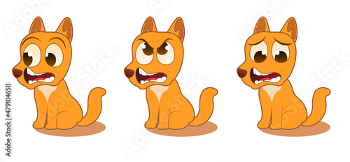 dog cartoon facial expression set vector illustration absurd