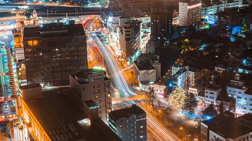 Fotografering 海峡ゆめタワーから見る夜景　山口県下関市