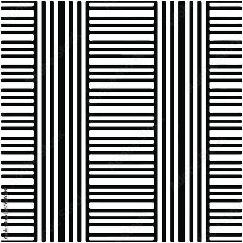 Seamless ethnic pattern.Abstract Geometric Pattern generative computational art illustration.Black and  white pattern for wallpapers and backgrounds. 