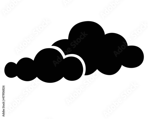 Clouds, natural phenomenon - vector silhouette illustration for logo or pictogram. Cloud weather phenomenon sign or icon