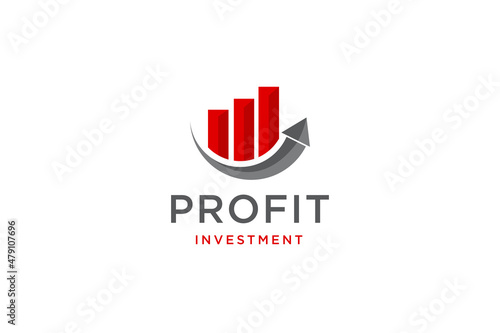 Abstract chart, candlestick for investment logo design vector illustration.