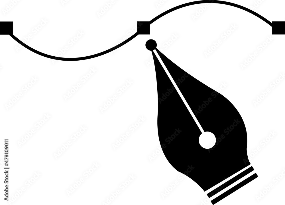 Pen tool cursor and curve control points, isolated on white background. Vector Design..eps Pen tool cursor and curve control points, isolated on white background. Vector Design..eps