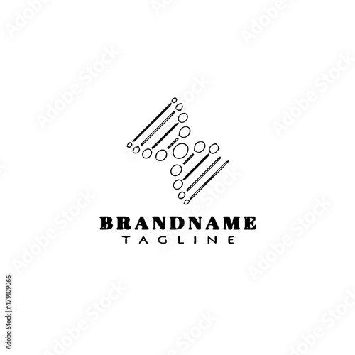 double helix logo cartoon template icon design black isolated vector illustration