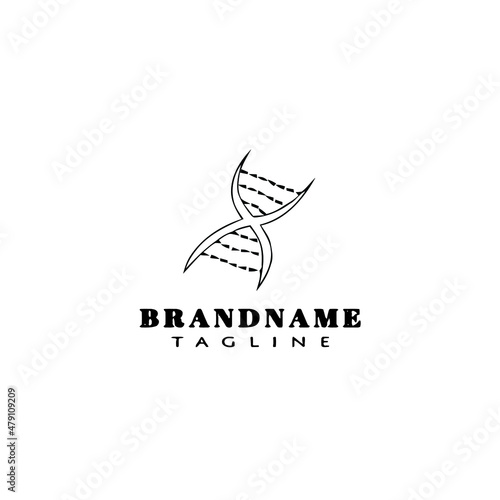 double helix logo cartoon template icon design black isolated vector illustration