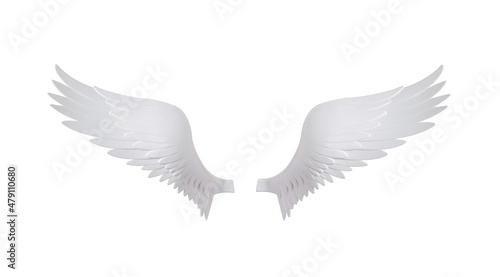 white wings isolated on white background © phongsakon
