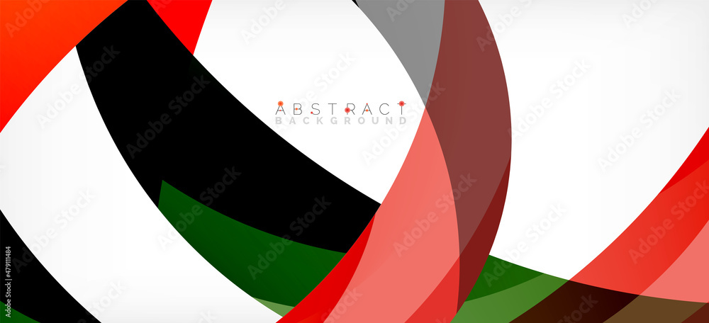 Geometric abstract background. Circle created with overlapping color shapes. Vector Illustration For Wallpaper, Banner, Background, Landing Page Geometric abstract background. Circle created with overlapping color shapes. Vector Illustration For Wallpaper, Banner, Background, Landing Page