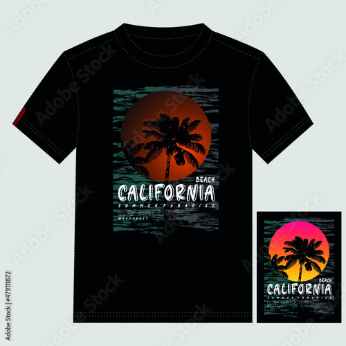 tropical summer california beach text vector images nature,poster, t shirt design illustration