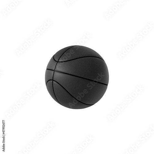 Black basketball ball isolated on white background. 3d rendering © Retouch man