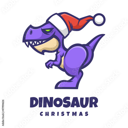 Illustration vector graphic Dinosaur Christmas  good for logo design