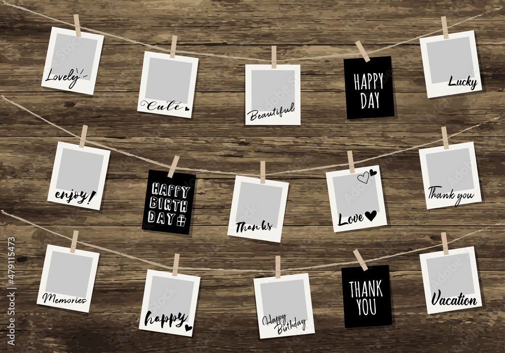 木目背景のフォトガーランド 濃い木目 Stock Vector Adobe Stock