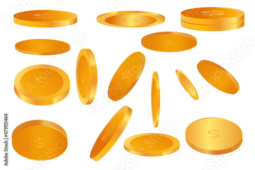 Vector of 3D Gold coin