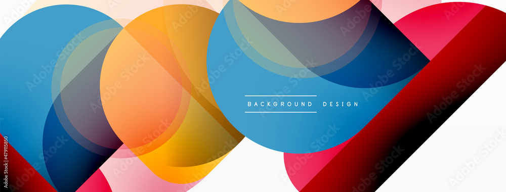 Fototapeta premium Round triangle shapes lines and circles. Geometric vector illustration for wallpaper banner background or landing page