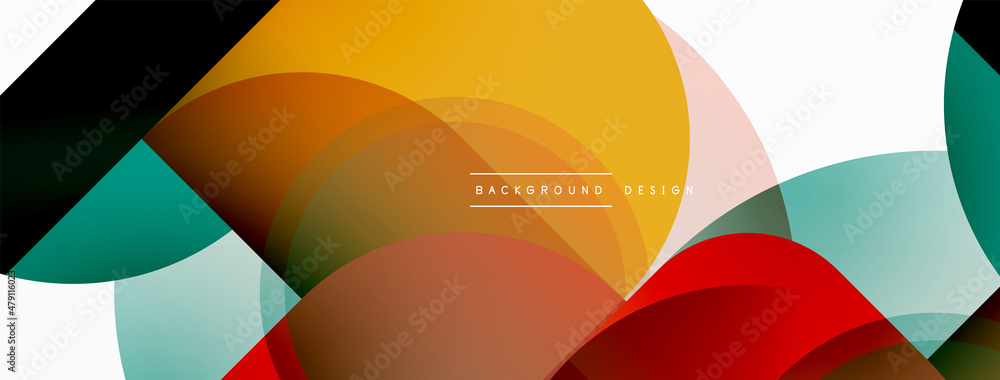 Round triangle shapes lines and circles. Geometric vector illustration for wallpaper banner background or landing page Round triangle shapes lines and circles. Geometric vector illustration for wallpaper banner background or landing page