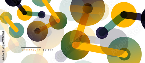 Abstract background. Round dots connected by lines. Trendy techno business template for wallpaper, banner, background or landing