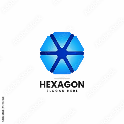 Free Download Vector Logo Illustration Hexagon Gradient Colorful Style. - GFXLoad