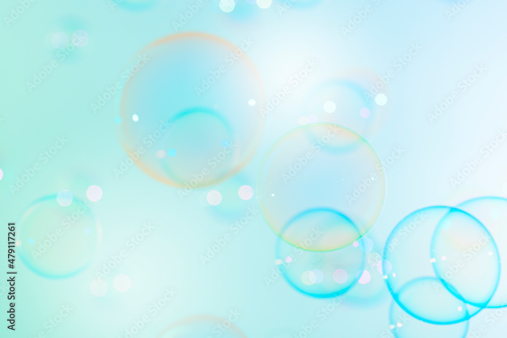 Beautiful Transparent Colorful Soap Bubbles Background	