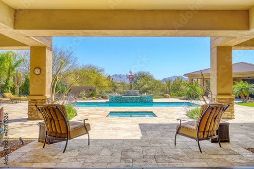 Luxury back patio pool  © Allison