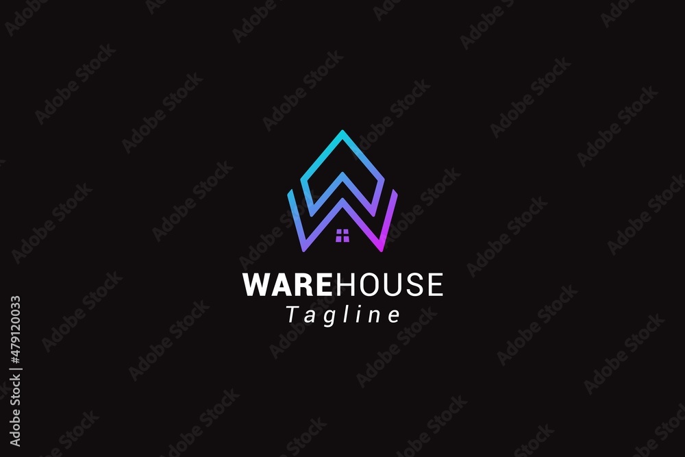 Letter W creative line art warehouse logo Letter W creative line art warehouse logo