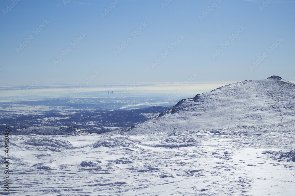 View of Madrid from the top of a mountain