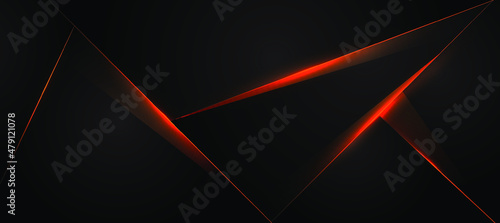 black abstract background ,polygon, elegant background ,orange background