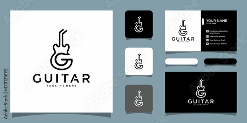 Acoustic guitar symbol monochrome vector illustration