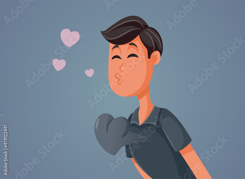 Man Feeling in Love Expressing Affection Vector Cartoon Illustration