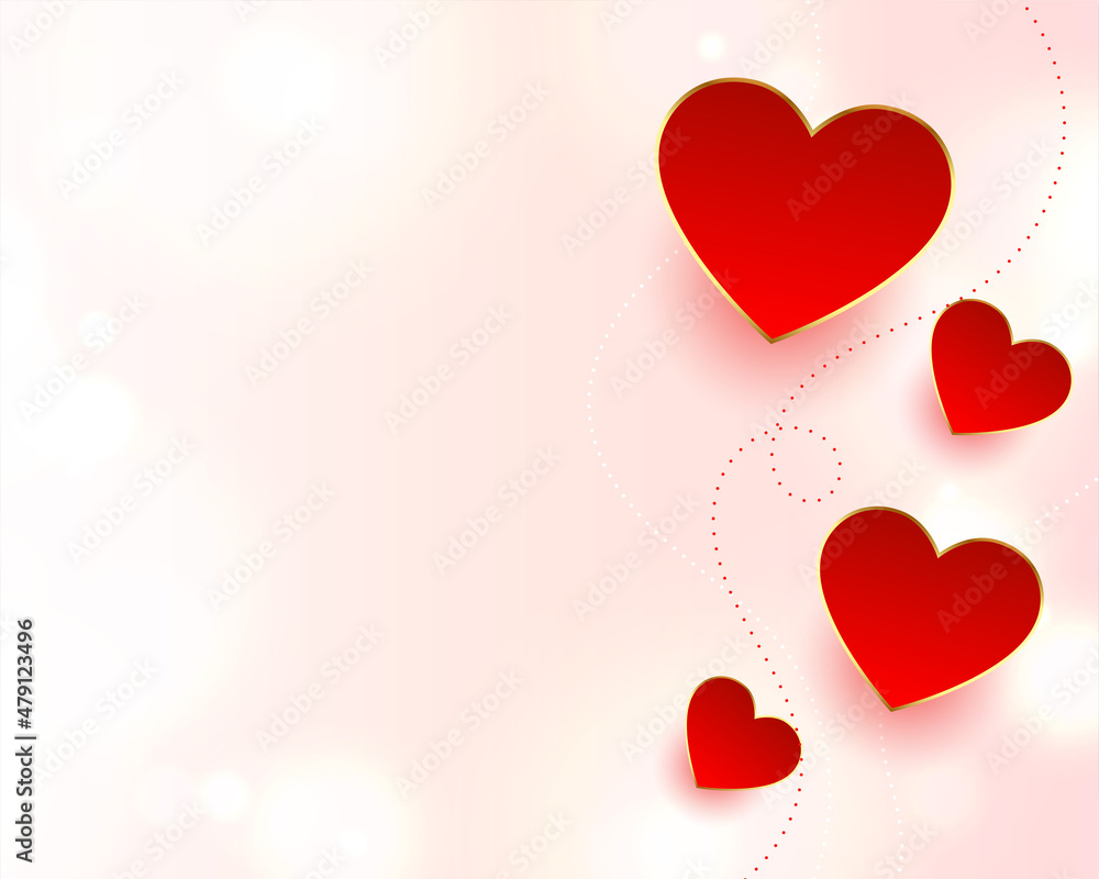 beautiful hearts valentines day background with text space