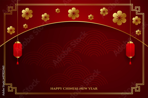 decorative chinese new year traditional banner design