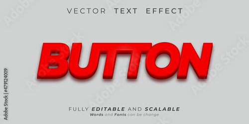 Editable text effect Button 3d effect text style concept