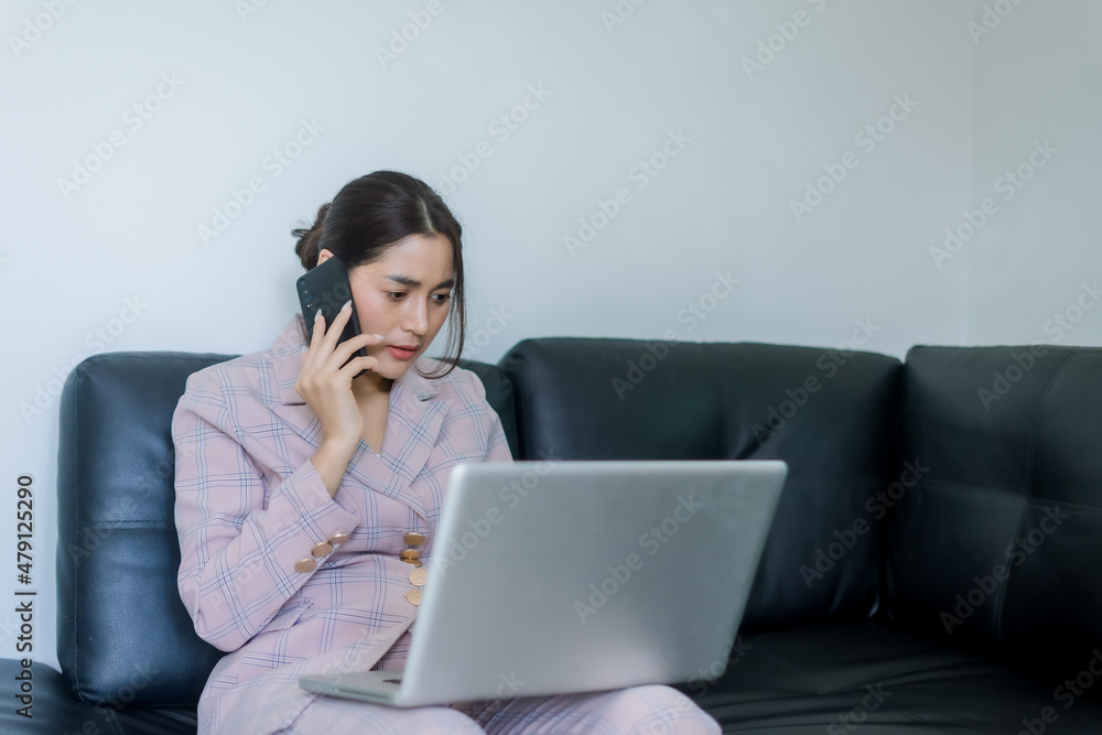 businesswoman talking on the phone in office businesswoman talking on the phone in office