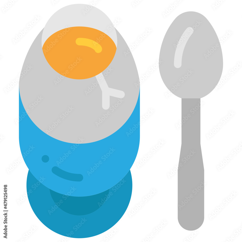 Fototapeta premium boiled egg flat icon