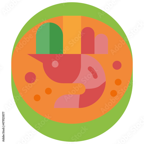 tom yum goong flat icon