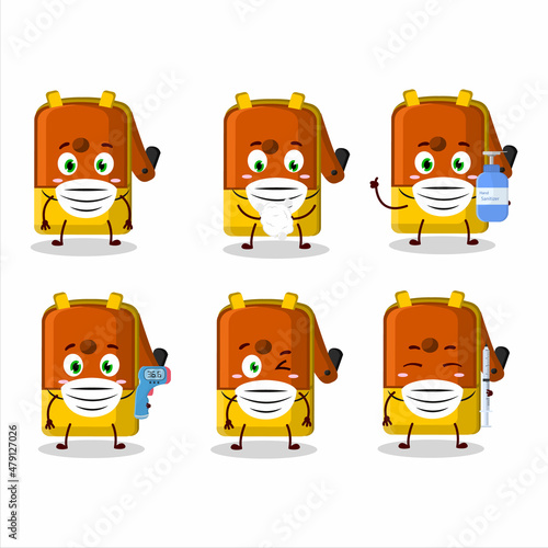 A picture of orange pencil sharpener table cartoon design style keep staying healthy during a pandemic