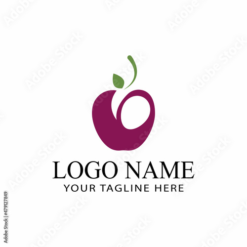 Plum logo vector icon design template