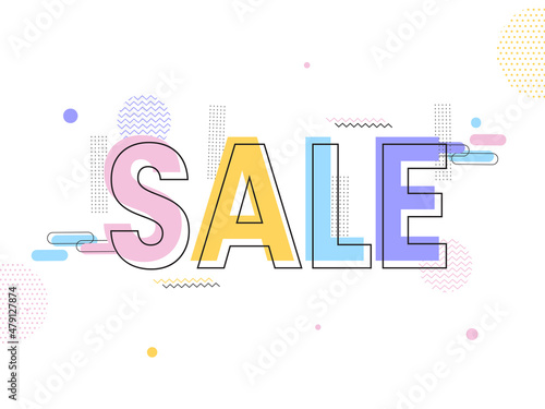 Colorful Sale Font On White Background. Advertising Poster Or Banner Design.