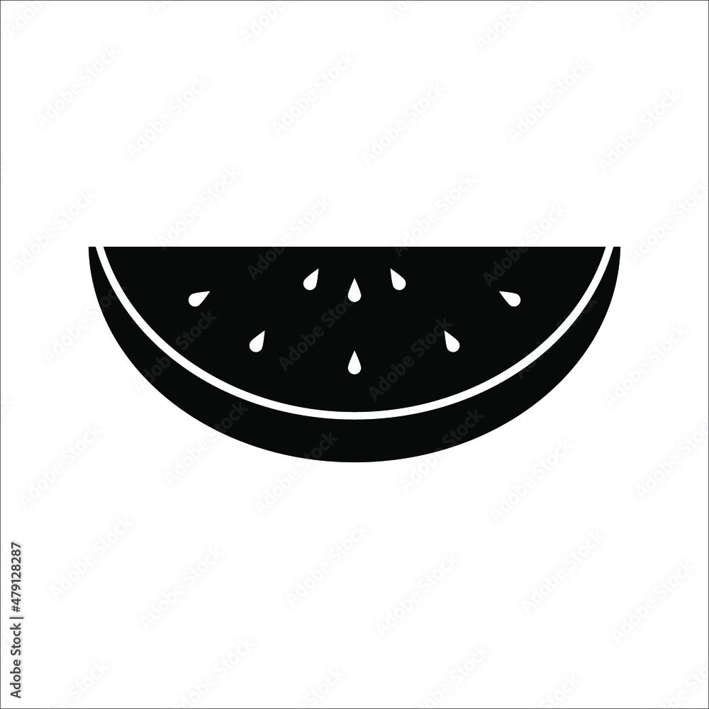 Watermelon icon, vector isolated melon symbol on white background. Watermelon icon, vector isolated melon symbol on white background.